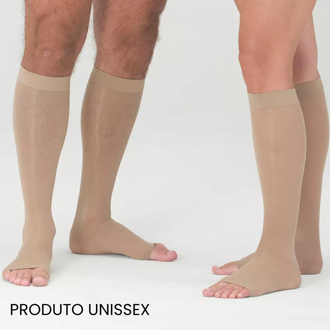 Meia de Compressão Lisa Unissex - Kit com 3 Pares