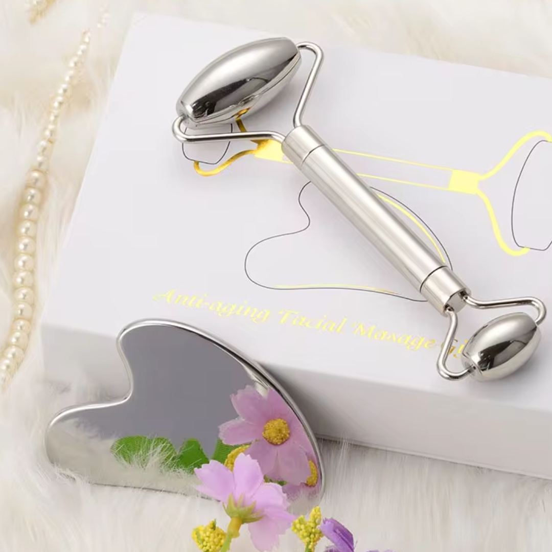 Kit para Massagem Facial Antirrugas em Aço