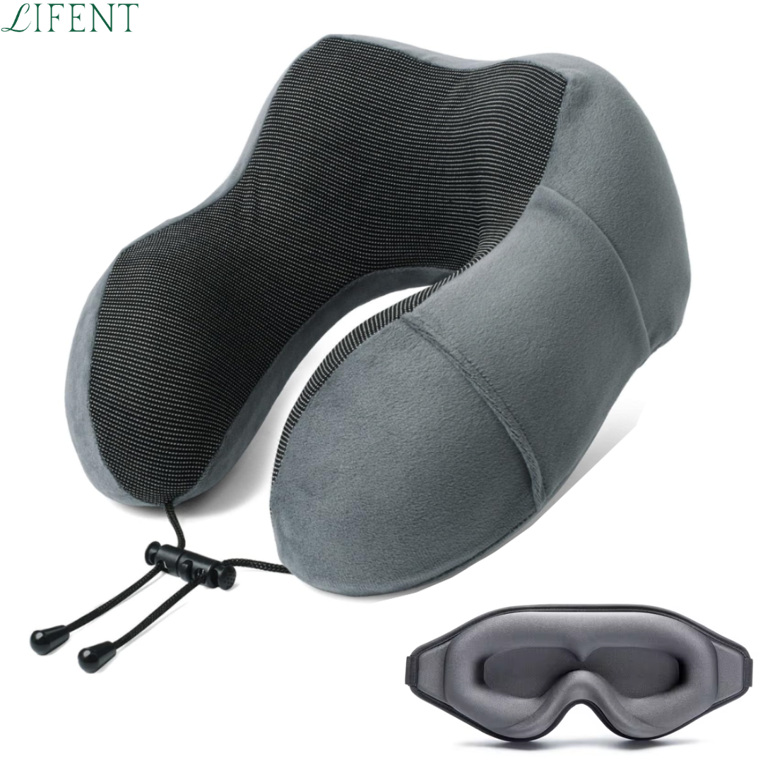 Kit Viagem - Almofada de pescoço + Máscara de Dormir