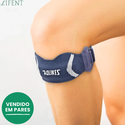 Faixa Patelar/Joelho em Couro e Gel - (Duas unidades)