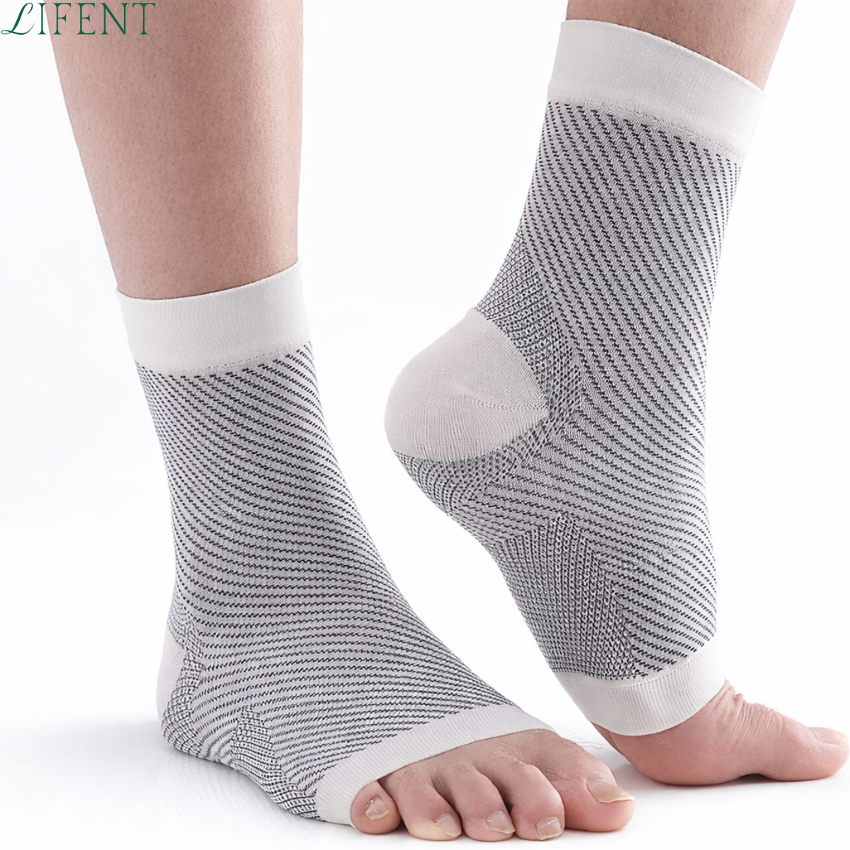 Meia Compressão para Pés e Tornozelo Unissex (2 Pares)