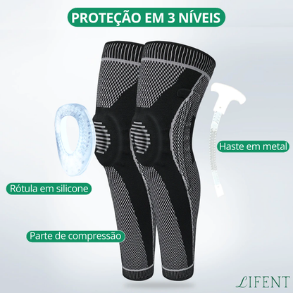 Joelheira Longa de Compressão com Proteção de Ligamento e Patela